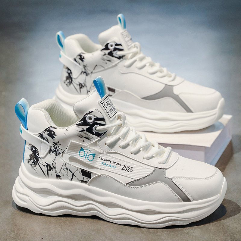 高帮男鞋冬季运动跑步防滑耐磨学生休闲增高厚底小白篮球老爹潮鞋