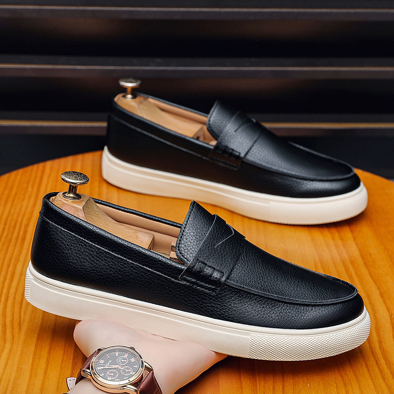 男鞋2026新款春季英伦复古休闲豆豆鞋男士一脚蹬上班软底乐福潮鞋,流行男鞋,乐福鞋（豆豆鞋）,淘宝优惠券,粉丝福利购,淘宝优惠卷