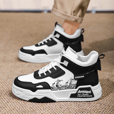 高帮男鞋2025新款秋冬百搭小众设计休闲板鞋男款篮球运动学生潮鞋