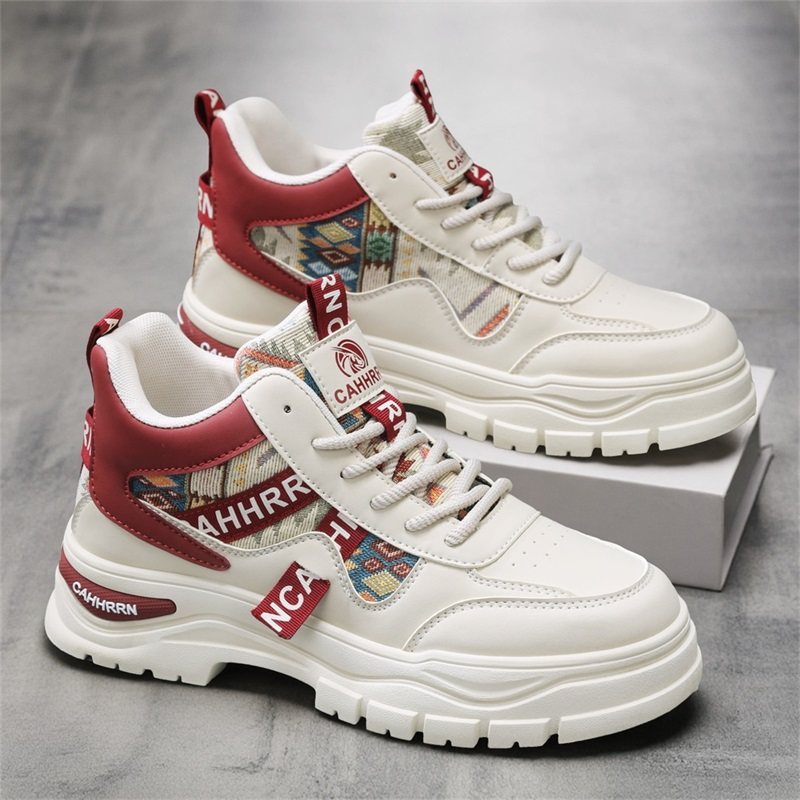 高帮男鞋2026新款春季百搭工装鞋休闲运动板鞋皮面防水增高马丁靴,流行男鞋,时尚休闲鞋,淘宝优惠券,粉丝福利购,淘宝优惠卷