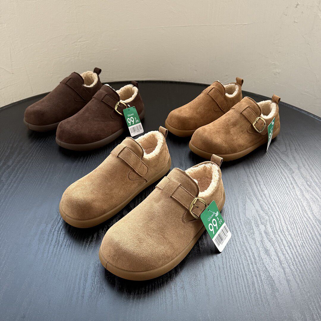 勃肯男鞋冬季加绒保暖防寒雪地靴懒人一脚蹬复古休闲软底工作棉鞋