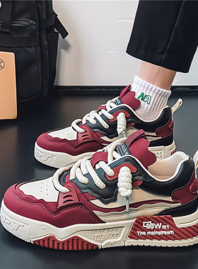 男鞋春季小众设计百搭休闲板鞋增高青少年47特大码48红色运动潮鞋