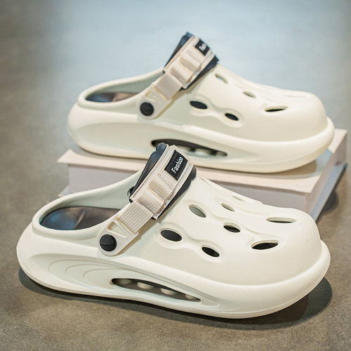 洞洞鞋男款夏季防滑厚底46踩屎感大码47男士户外开车运动包头拖鞋