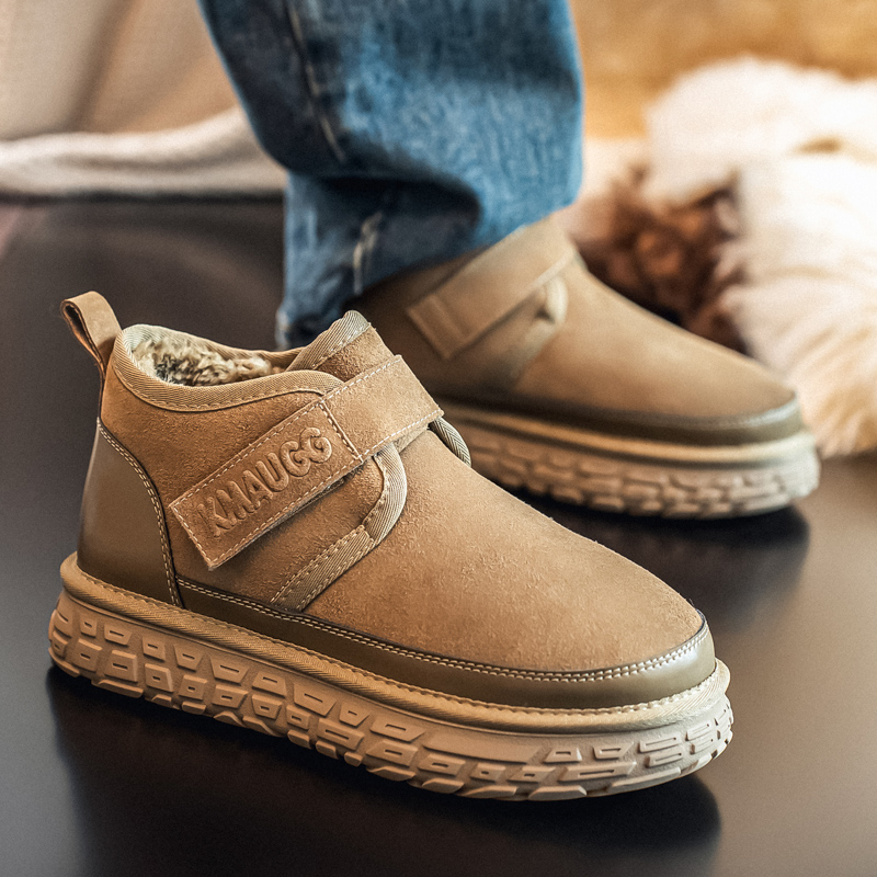 东北雪地靴男冬季2025新款防水防滑皮毛一体加绒加厚保暖高帮棉鞋