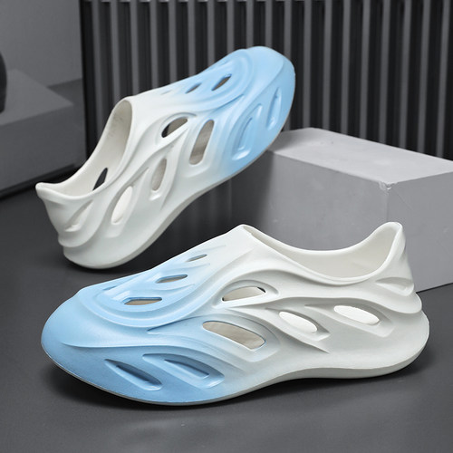 洞洞鞋男款夏季外穿踩屎感运动开车全包手术室防滑防臭渐变凉拖鞋