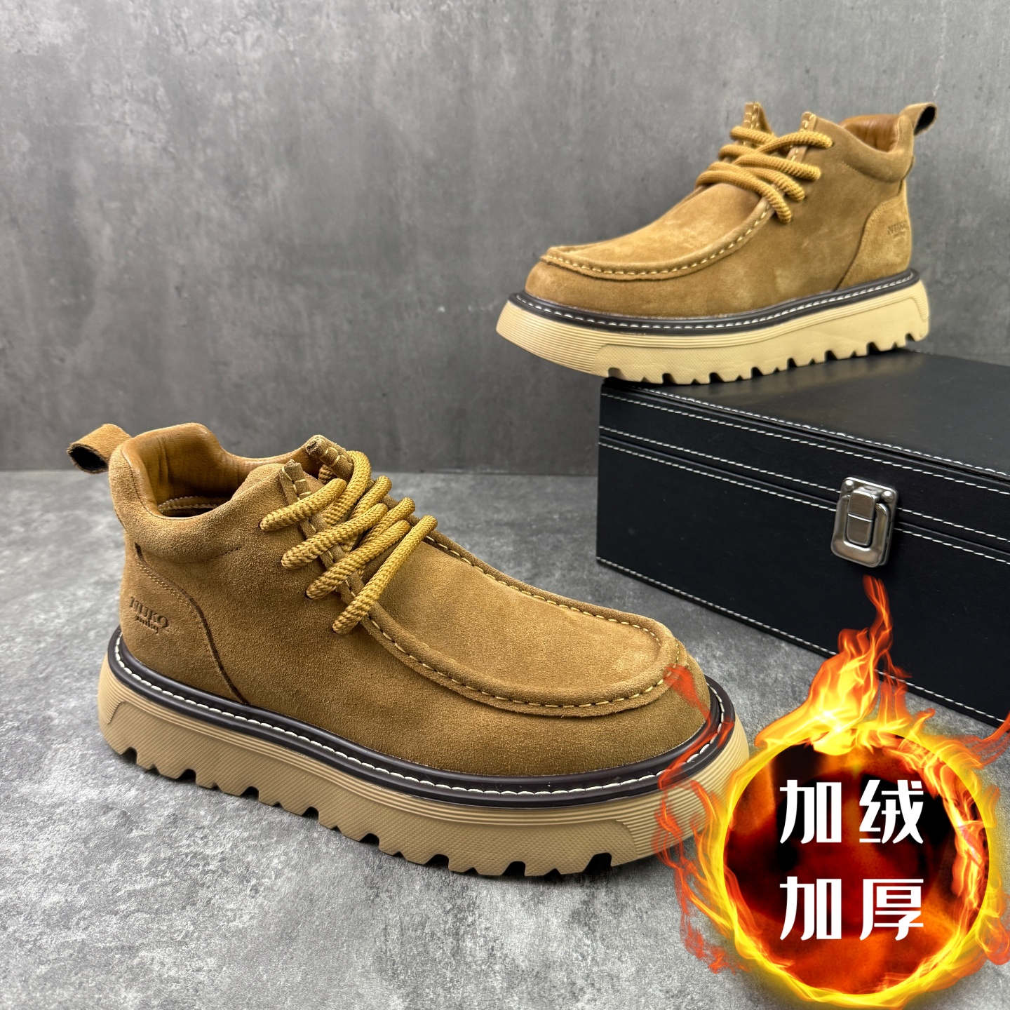马丁靴男冬季加绒保暖高帮棉鞋男士户外登山运动复古工装休闲板鞋