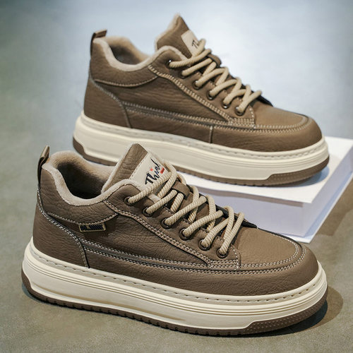 男鞋2026新款冬季加绒保暖二棉鞋男士英伦风复古休闲运动厚底板鞋