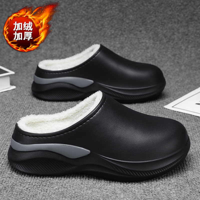棉拖鞋男冬季2025新款室内居家厚底加绒保暖棉鞋外穿防滑防水棉拖