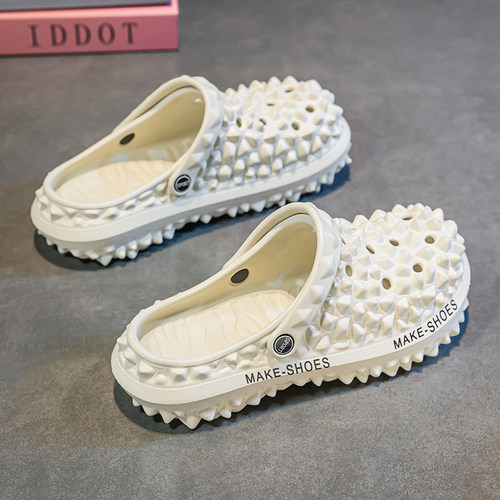 男士洞洞鞋夏季外穿防滑厚底休闲沙滩凉鞋踩屎感开车两用包头拖鞋