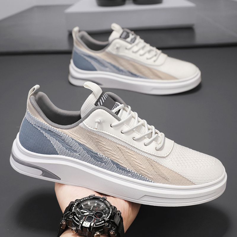 莆田男鞋百搭潮流网面飞织板鞋青少年旅游轻便软底运动跑步休闲鞋
