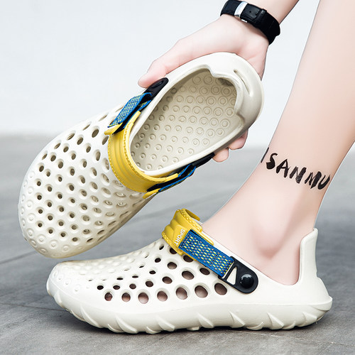 洞洞鞋男夏季防滑透气防臭半拖软底凉拖男士开车溯溪沙滩大码凉鞋