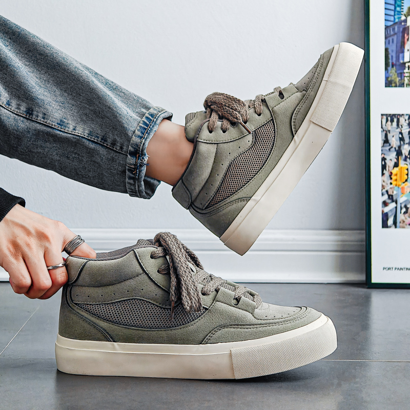 帆布男鞋2025新款冬季潮牌高级感百搭休闲板鞋青少年软底运动潮鞋