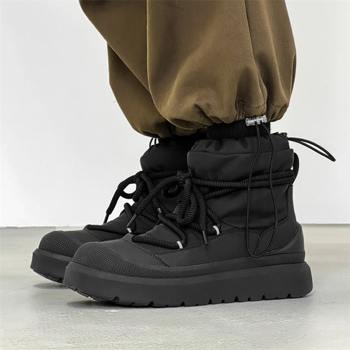 雪地靴男小众设计感户外登山鞋冬季加绒加厚保暖东北棉鞋马丁靴男