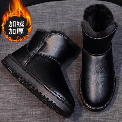 雪地靴男冬季加绒保暖防寒棉鞋青少年户外休闲防滑皮毛一体面包鞋