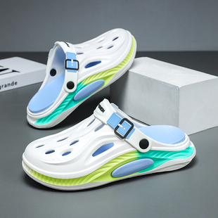 厚底踩屎感外穿防滑开车两用镂空包头凉鞋 洞洞鞋 2025新款 男款 夏季