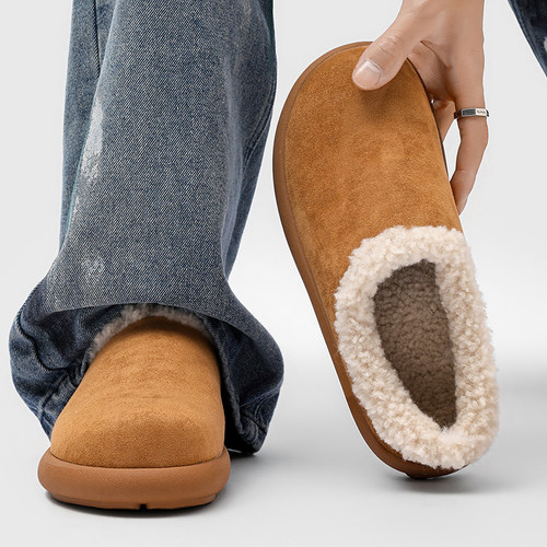 雪地靴男2025新款冬季加绒加厚保暖零下40度防寒皮毛一体勃肯棉鞋