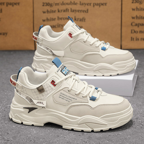 男鞋冬季百搭休闲板鞋低帮工装鞋运动防滑青少年学生增高小白潮鞋