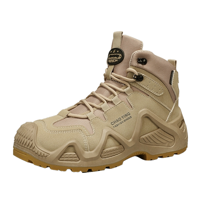 劳保男鞋秋冬运动防滑耐磨户外登山工装靴建筑工地上班中帮马丁靴