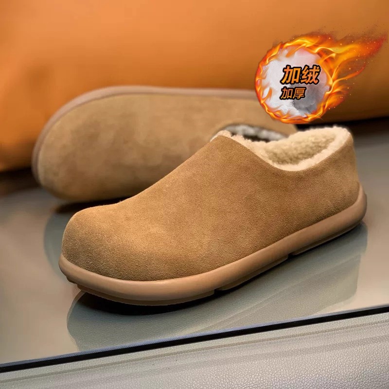 勃肯鞋男冬季加绒保暖防寒全包棉鞋懒人一脚蹬休闲百搭复古穆勒鞋