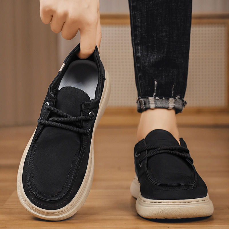 老北京布鞋男士冬季透气冰丝免系带轻便软底黑色休闲上班帆布鞋子,流行男鞋,布鞋,淘宝优惠券,粉丝福利购,淘宝优惠卷