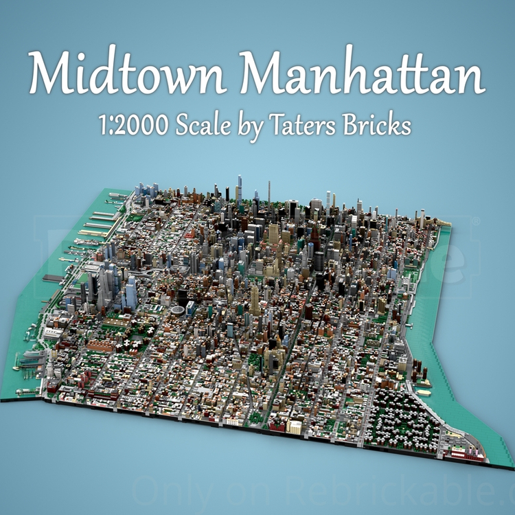 MOC纽约曼哈顿站建筑形房子形高颜值巨型大型高难度拼图成人积木