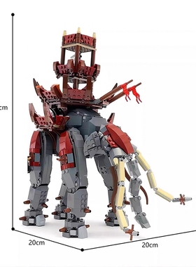 兼容某高MOC-12659 霍比特指环王大象摆件拼装玩具积木模型益智