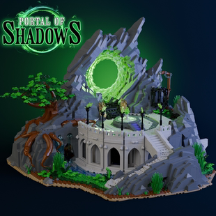 MOC暗影之门幽谷建筑形高难度高颜值积木组装园林积木成人积木