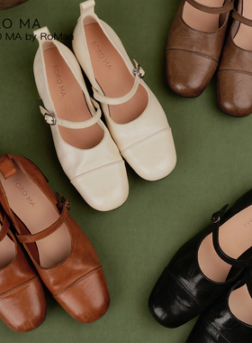 ROROMA 意大利进口水洗马皮   分割美学  一字扣玛丽珍