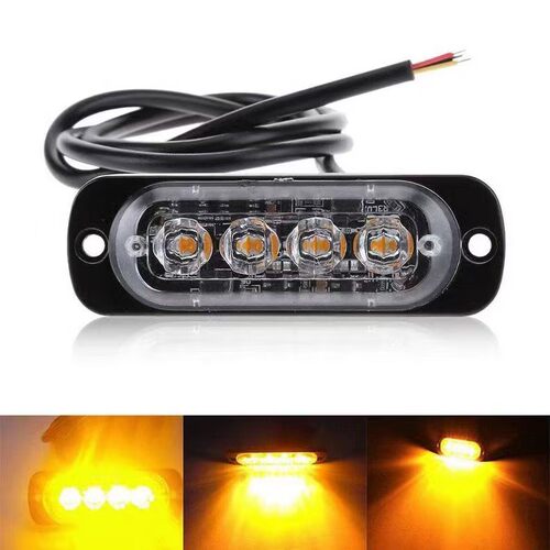 汽车led超薄中网爆闪灯12v24v摩托车皮卡货车侧边警示日行灯红蓝