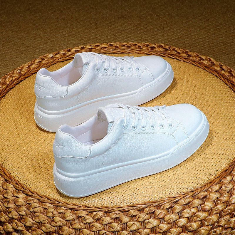 头层牛皮小白鞋女2025春秋新款真皮大尺码女鞋羊皮百搭运动休闲板