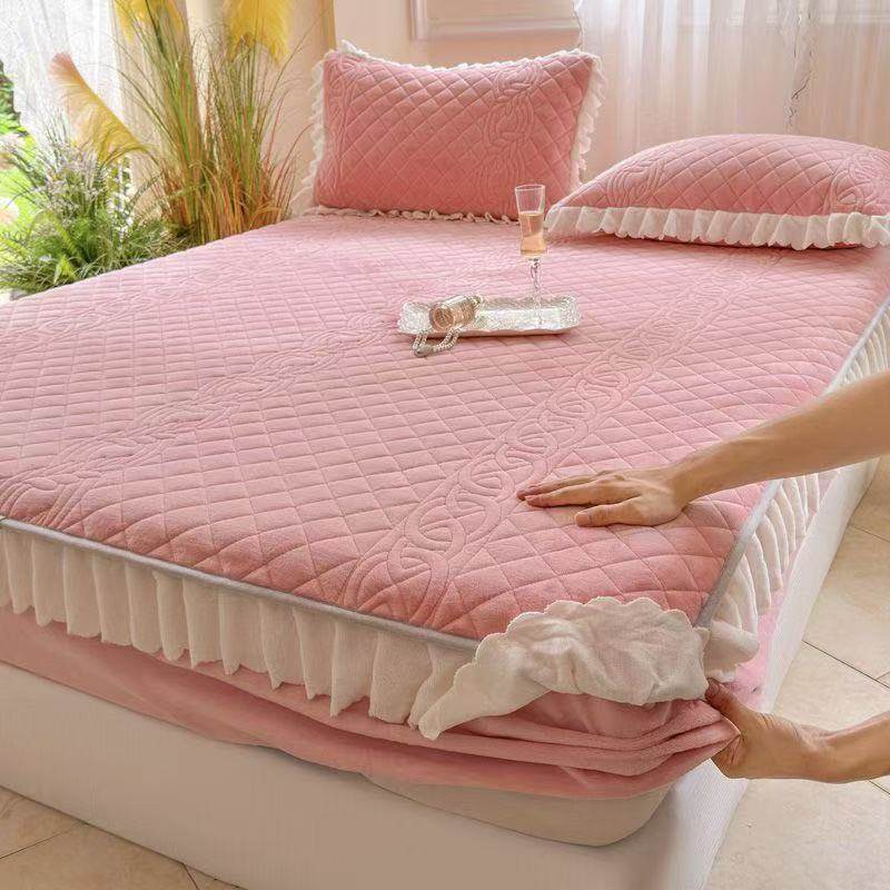 【粉丝福利 断码清仓】高端加厚牛奶绒夹棉床裙床笠二合一单件,床上用品,床笠,淘宝优惠券,粉丝福利购,淘宝优惠卷