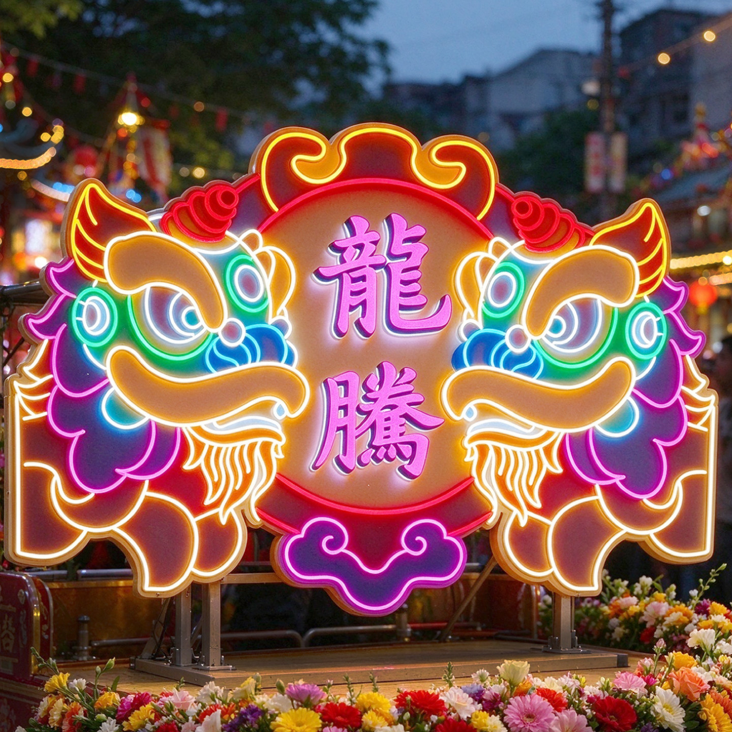 定做LED霓虹灯台湾堂会发光字迷你字灯箱庙会游街灯牌招牌展示牌