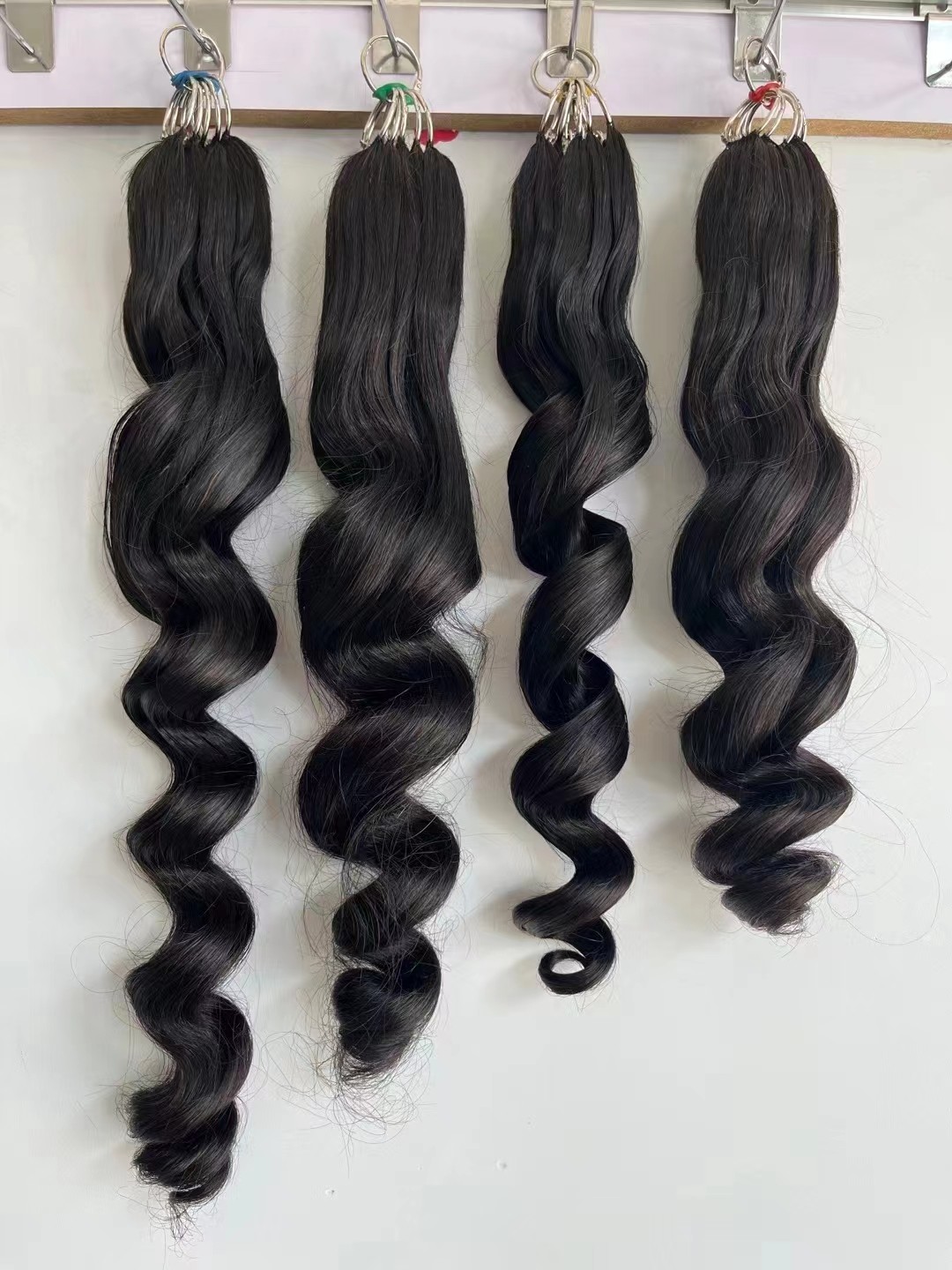 羽毛接发大波浪卷发小卷真人发丝羊毛卷永久定型烫卷无痕舒适隐形