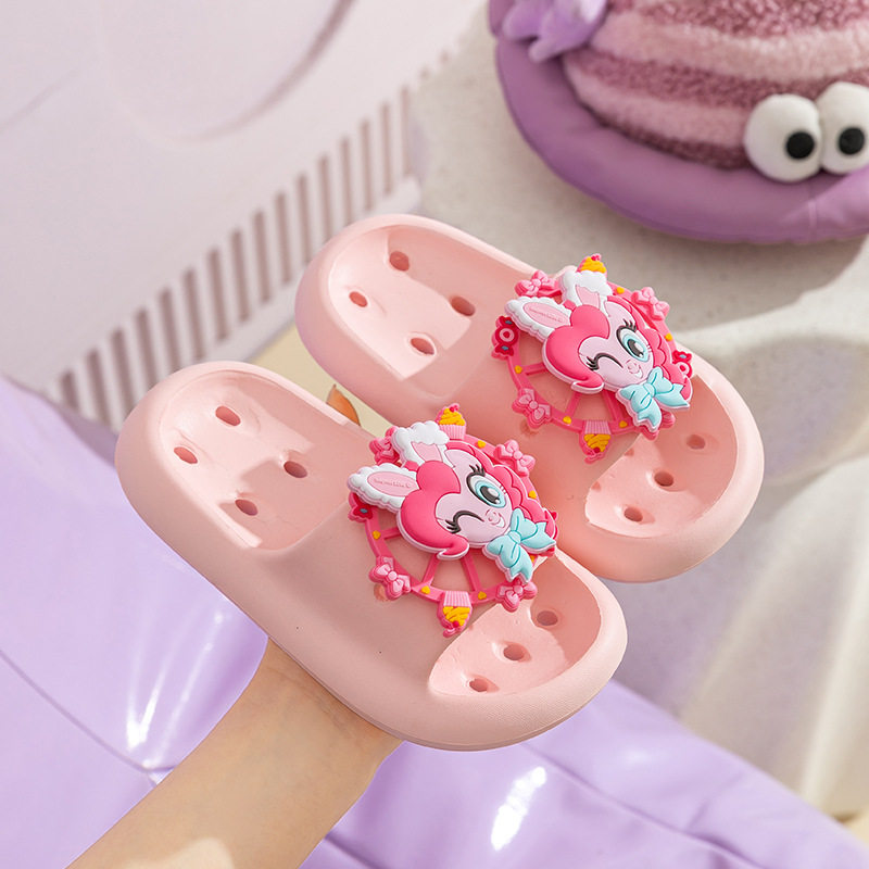 小马宝莉凉拖鞋漏水速干浴室防滑大童亲子EVA软底一字拖中小童