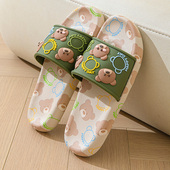 卡通可爱猫头家居室内洗澡防滑软底一字拖凉拖鞋 信智利凉拖鞋 夏季