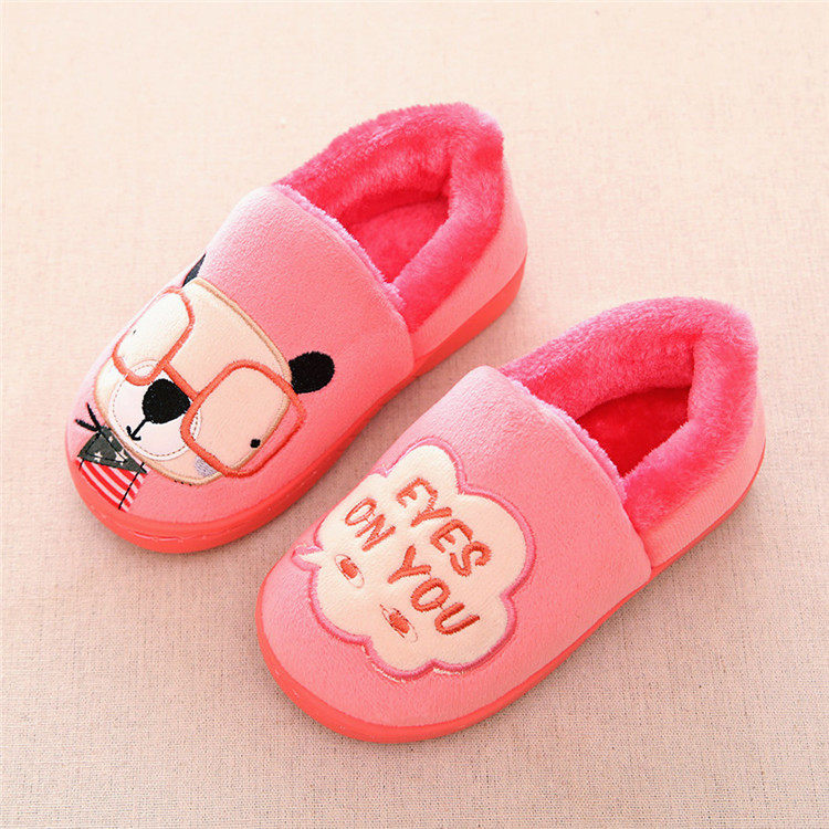 Pantoufles enfants en suède pour hiver - semelle caoutchouc - Ref 1035424 Image 3