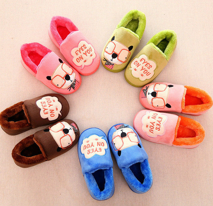 Pantoufles enfants en suède pour hiver - semelle caoutchouc - Ref 1035424 Image 1