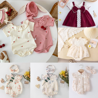 女宝短袖连体衣夏包屁衣公主爬服