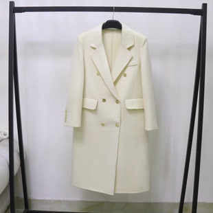 走韩!轻松直角肩!高级感气质百搭绵羊毛金属扣中长款大衣外套女