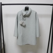 欧洲站斜门襟法式 小众双面羊毛斗篷大衣女秋冬洋气系毛呢外套女