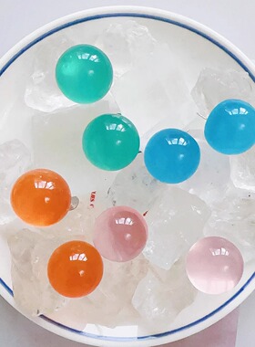 Margot手作透明彩色大耳钉适合夏天的耳环耳夹无耳洞女显白耳饰品