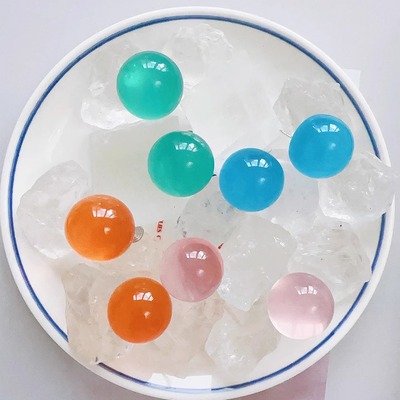 Margot手作透明彩色大耳钉适合夏天的耳环耳夹无耳洞女显白耳饰品