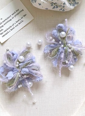 Margot手作周也同款耳环毛绒星星耳钉无耳洞耳夹女小众高级感耳饰