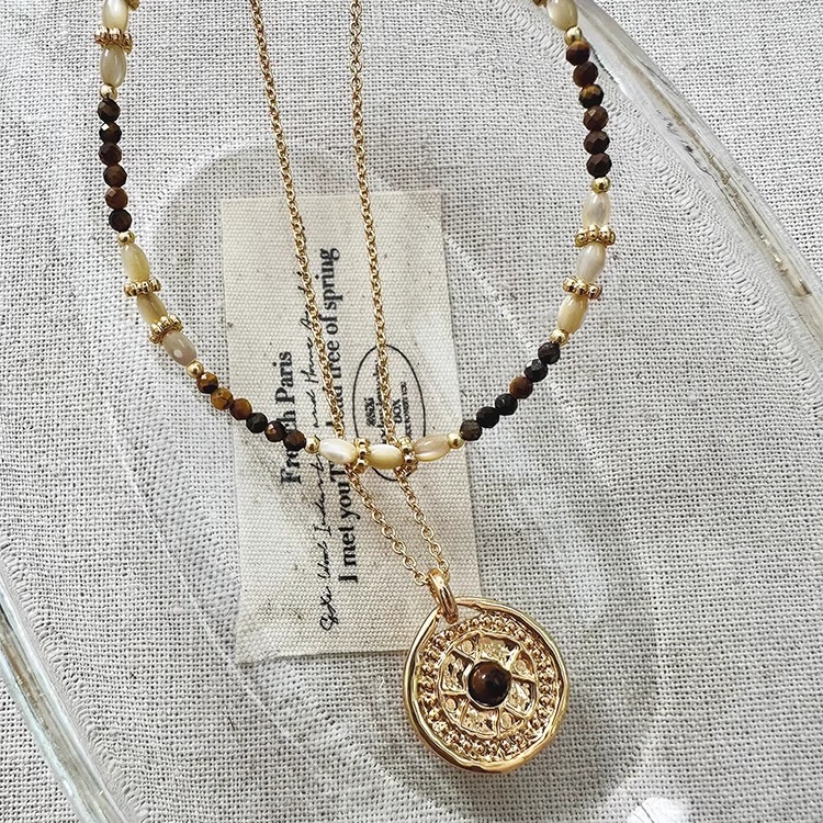 Margot手作天然石串珠罗盘吊坠