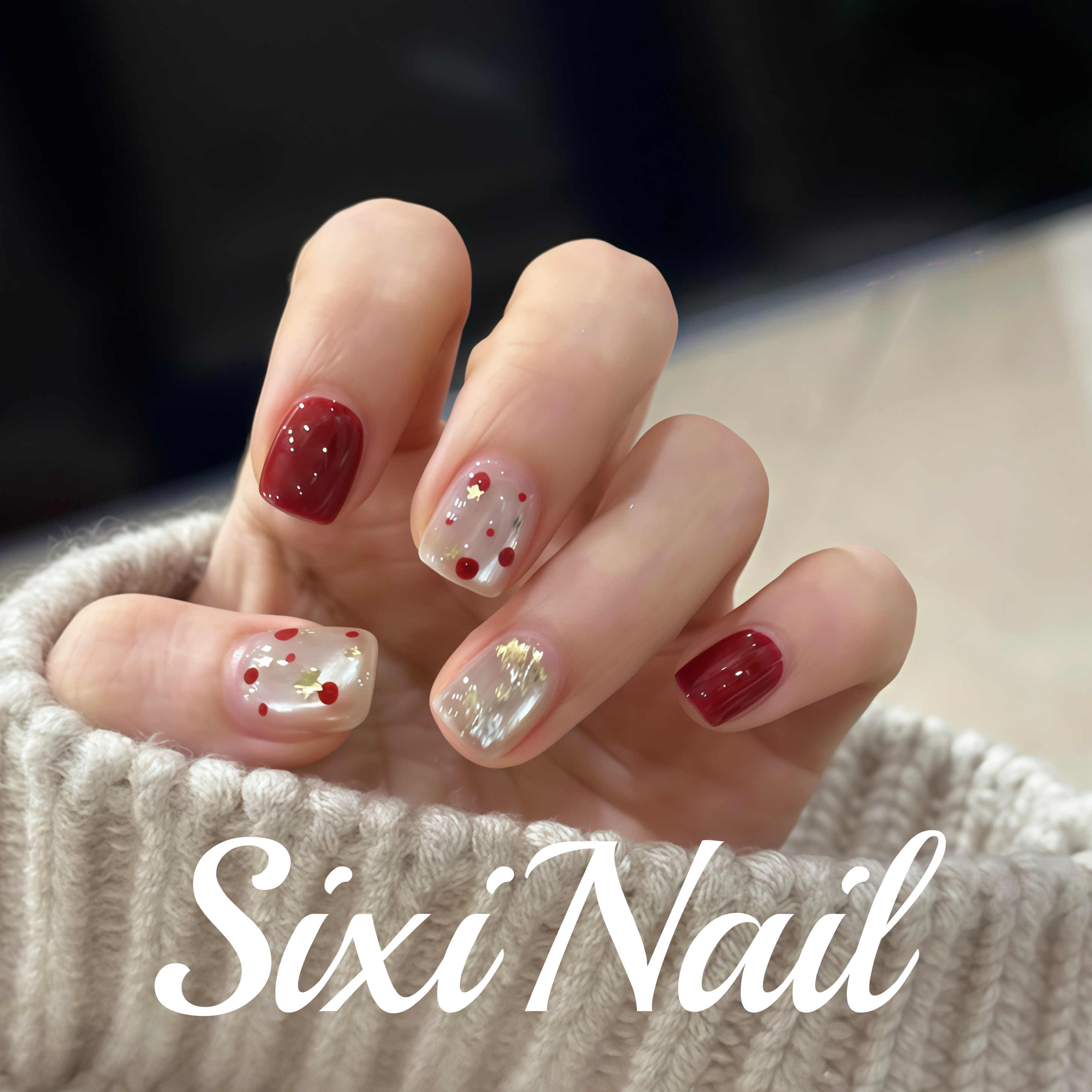 ins新年款波点猫眼纯手工穿戴甲高级显白短款指甲美甲贴片假指甲,彩妆/香水/美妆工具,穿戴甲/甲片,淘宝优惠券,粉丝福利购,淘宝优惠卷