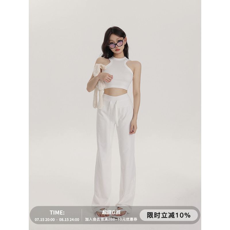 PEMPL 休闲裤女做减法自在感舒适春夏垂感宽松直筒显瘦运动长裤子