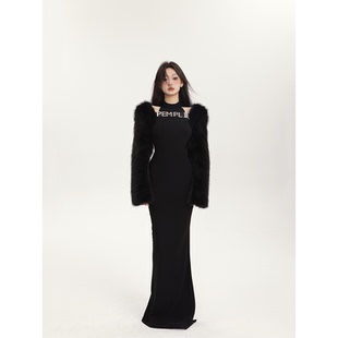 披肩 秋冬毛绒慵懒显瘦百搭开衫 PEMPL 定制铁标人造皮草外套女短款