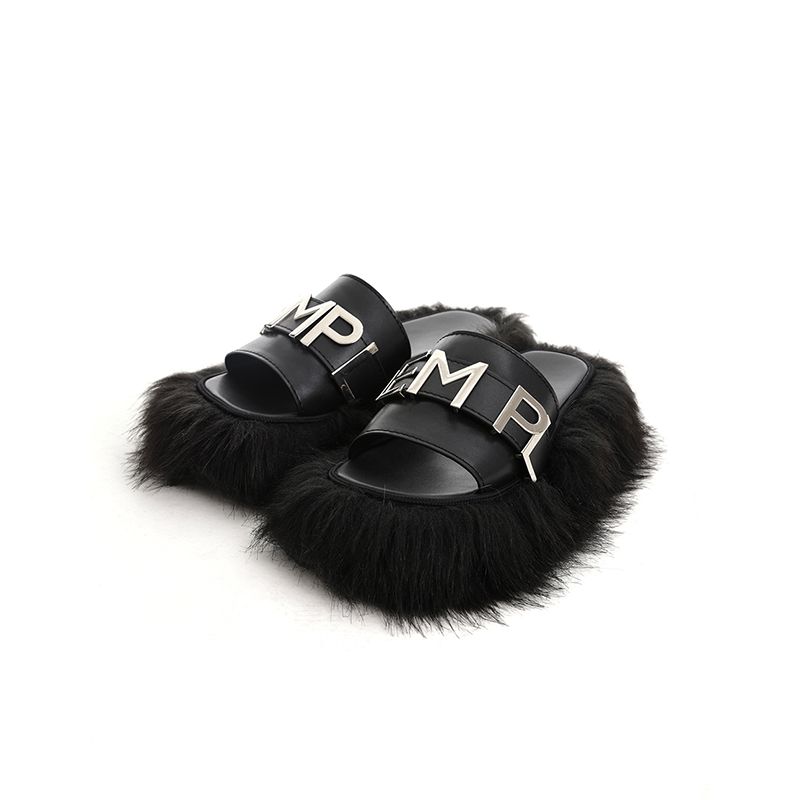 PEMPL标毛拖鞋黑白双色