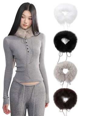 PEMPL·100%狐狸毛毛领秋冬保暖围巾围脖小巧思搭配皮草