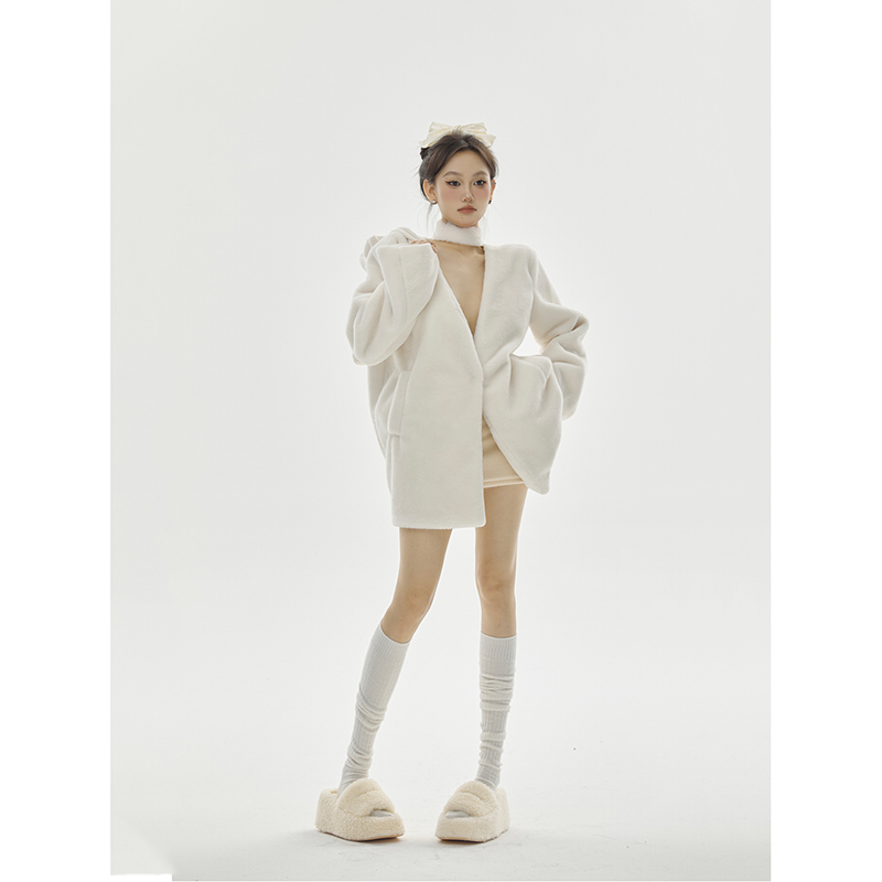 PEMPL短外套女甜御质感V领